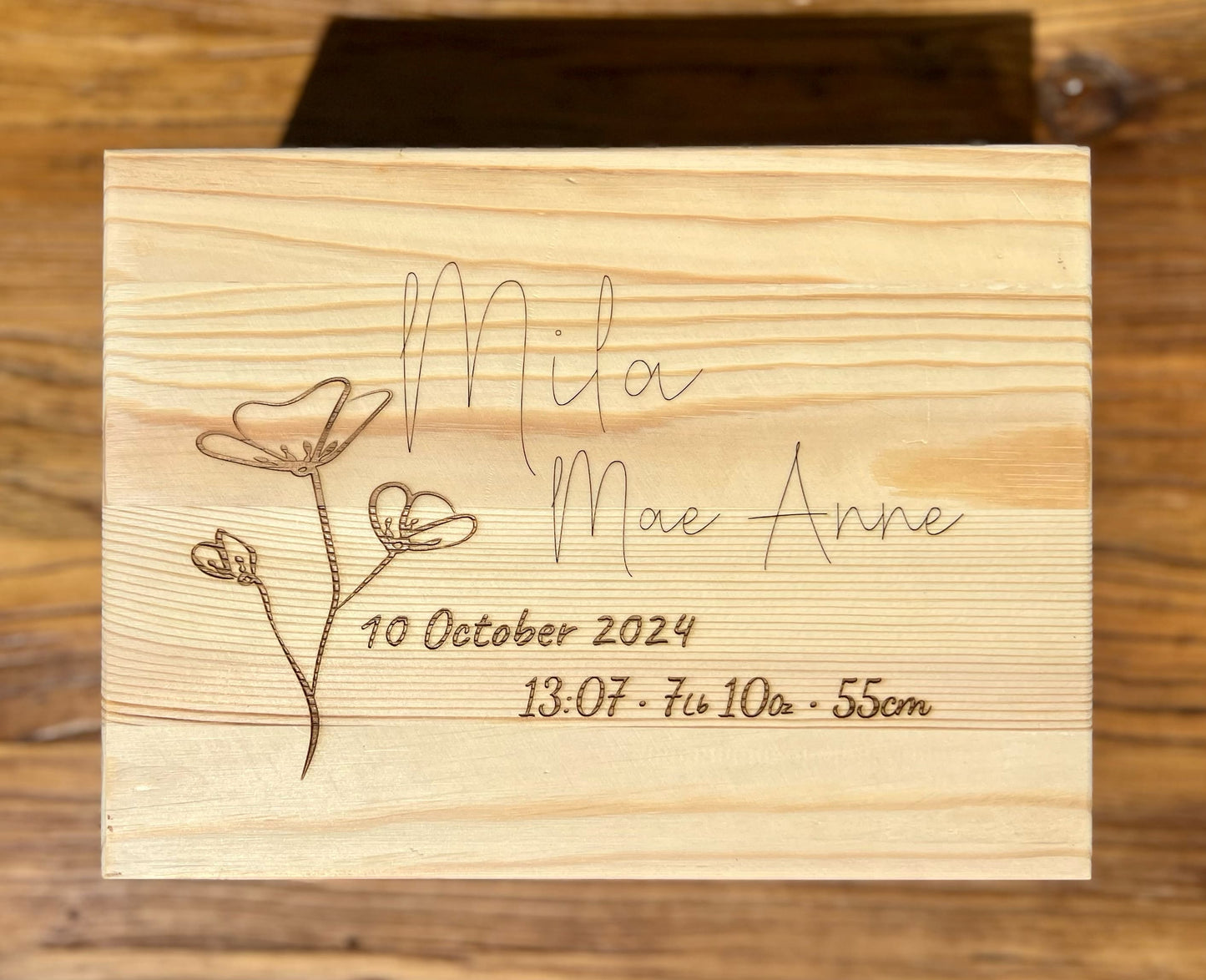 Personalised birth keepsake box