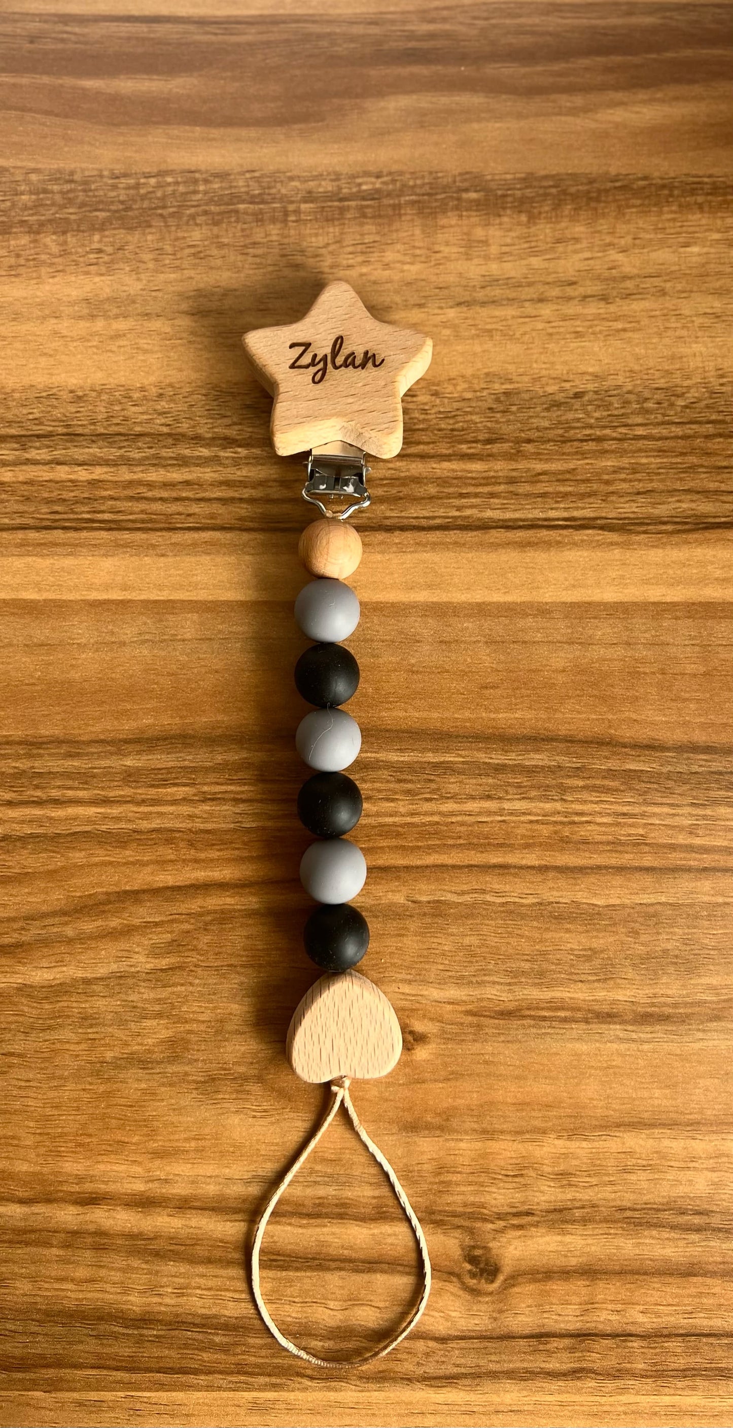 Personalised dummy clip - Star