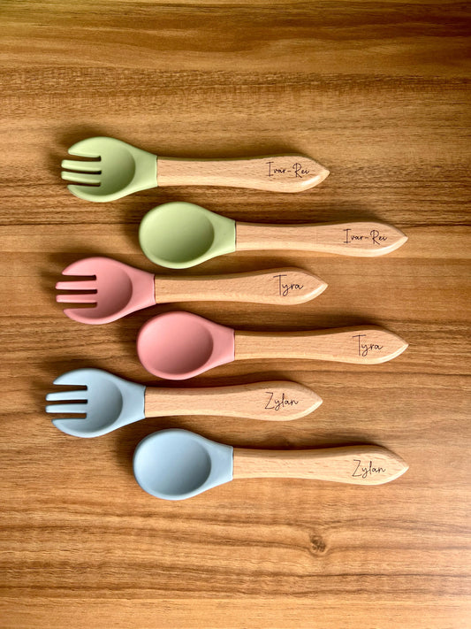 Personalised fork and spoon set